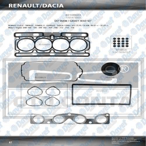 OTOCONTA 40108603 Ust Takim Conta Keceli Twingo Clio Ii 1.2 16v Teflon Keceli  ####